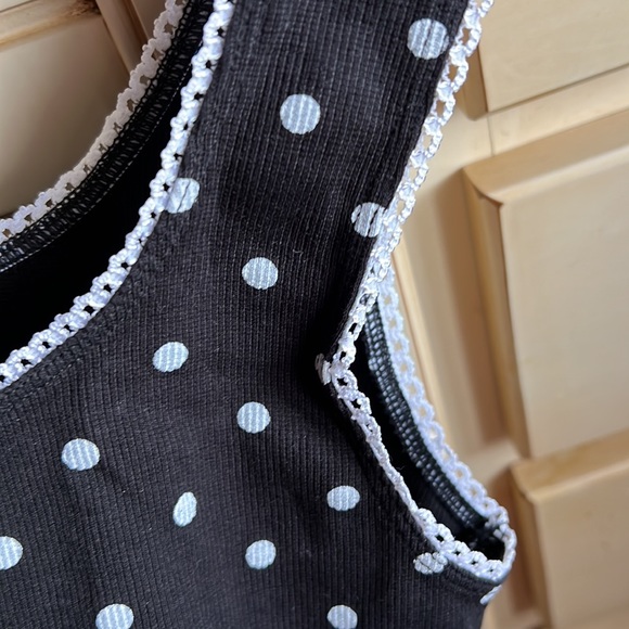 Topshop Polka Dot Cropped Tank Top - Picture 3 of 4